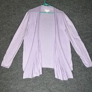 Bryn Walker Open Front Cardigan Womens Size Large Light Purple